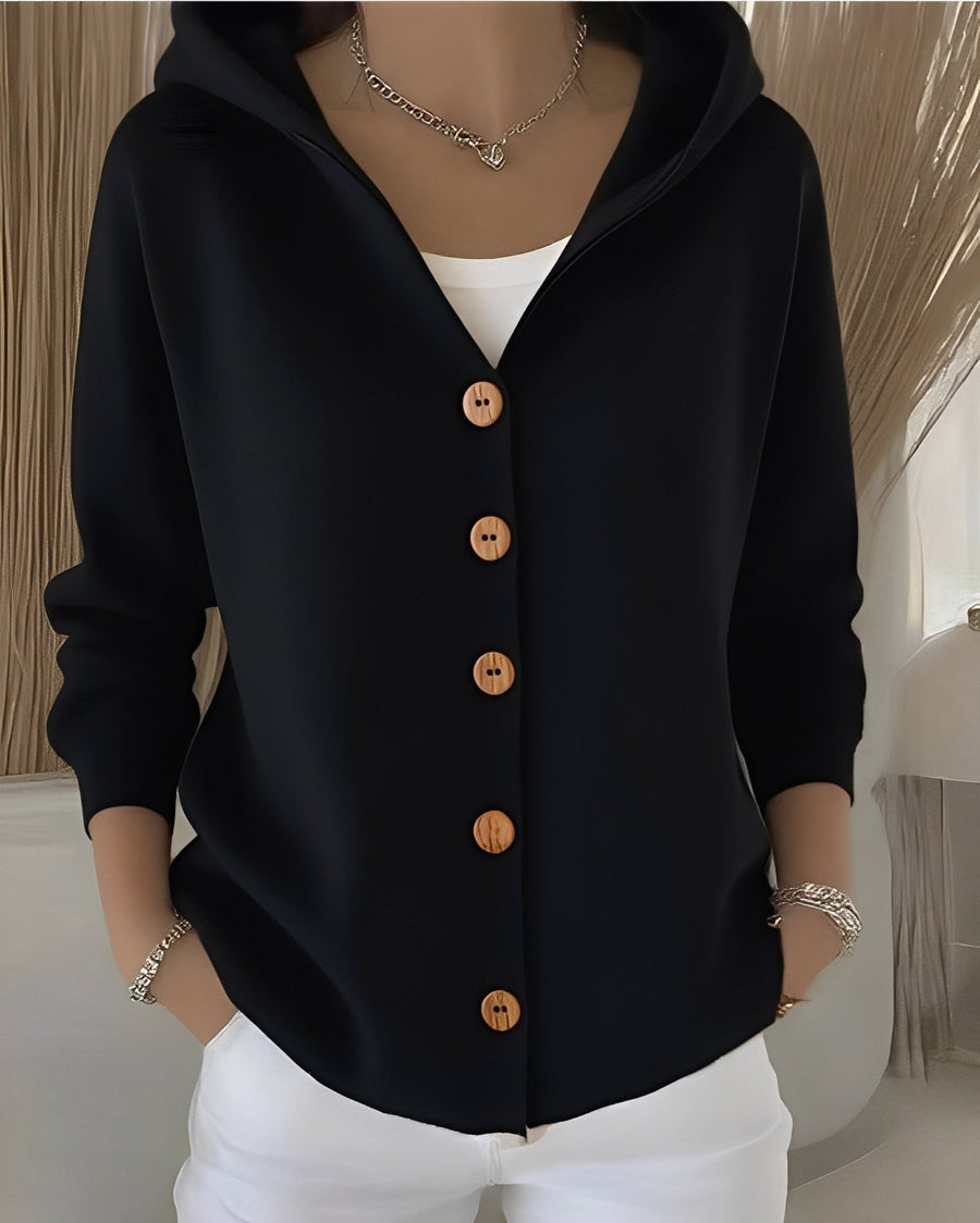 Annegret Button Front Hoodie