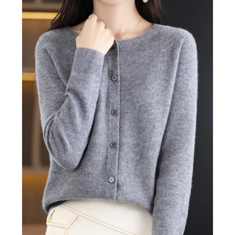 Irmgard V Neck Button Knit Cardigan