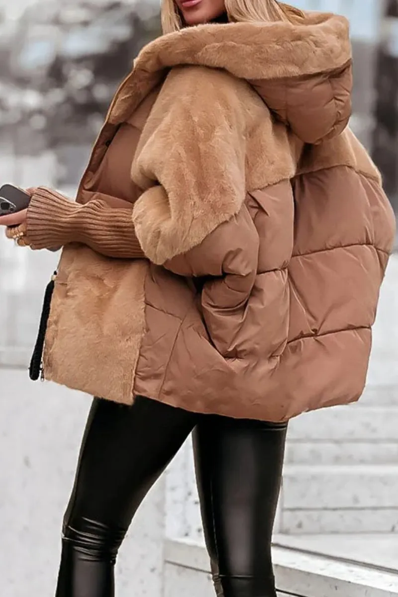 Friederike Insulated Jacket with Colorblock Hood