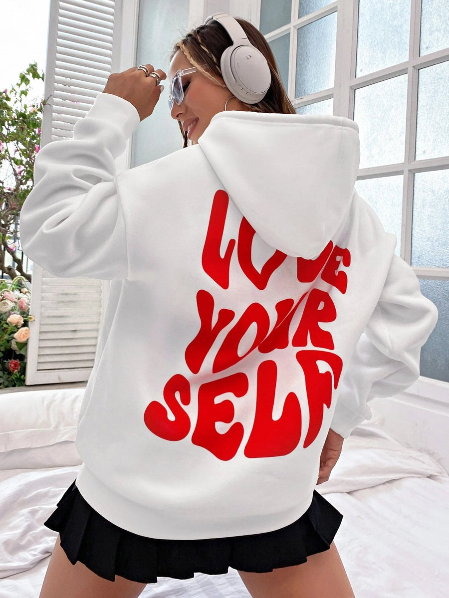 Kalea Oversized Love Yourself Back Print Hoodie