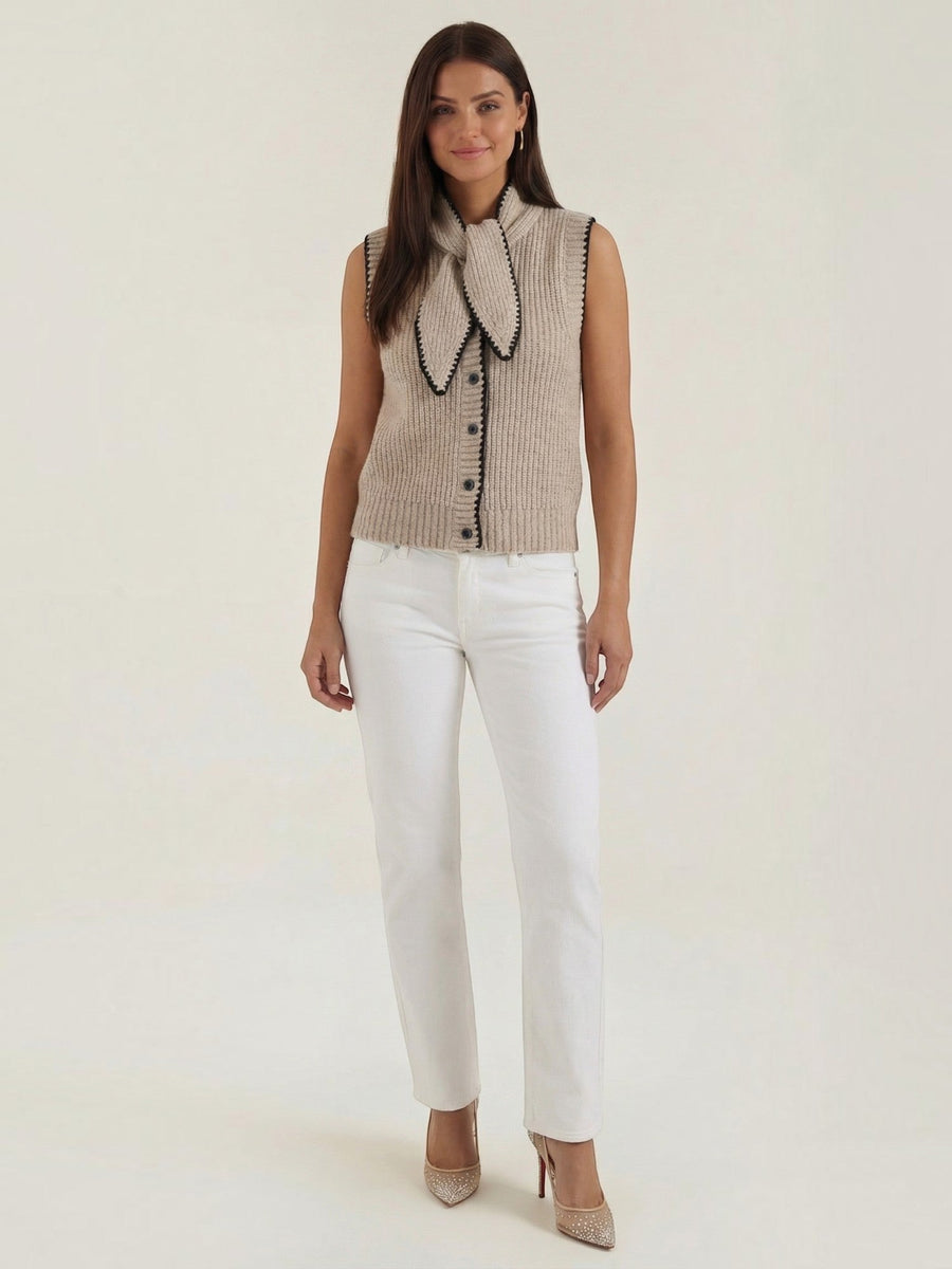 Blair Bow Collar Knit Vest