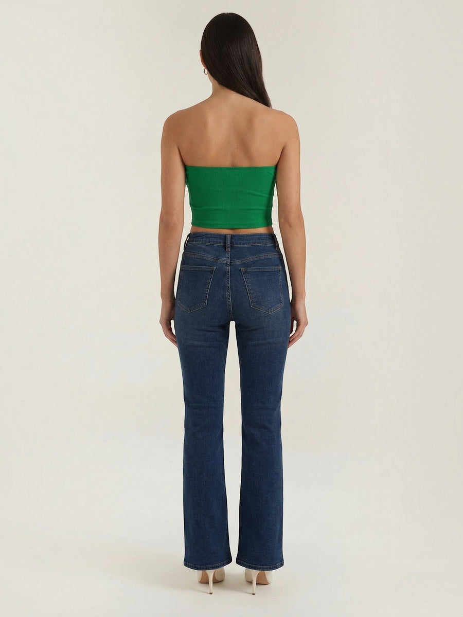 Hermione Strapless Corset Style Knit Top