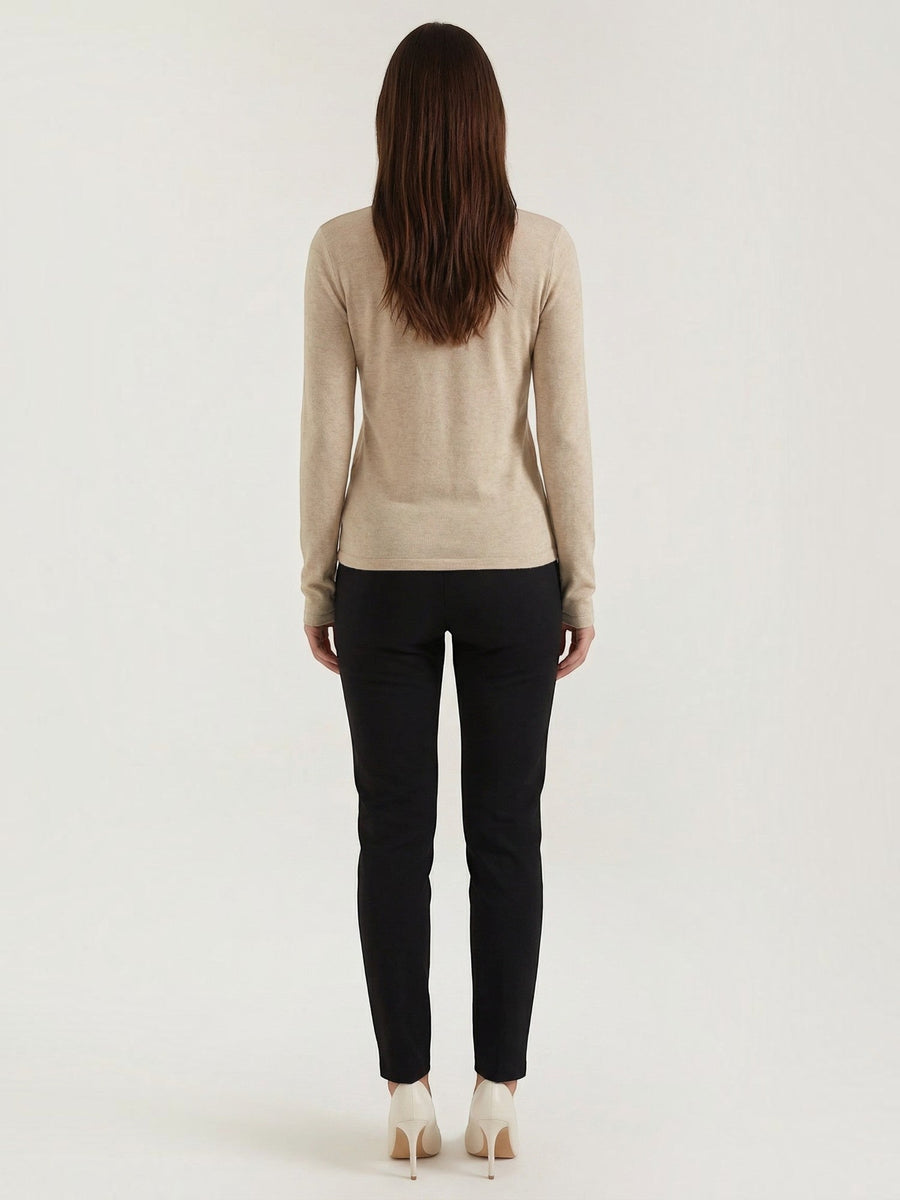 Barbara Cut Out Stand Collar Long Sleeve Top