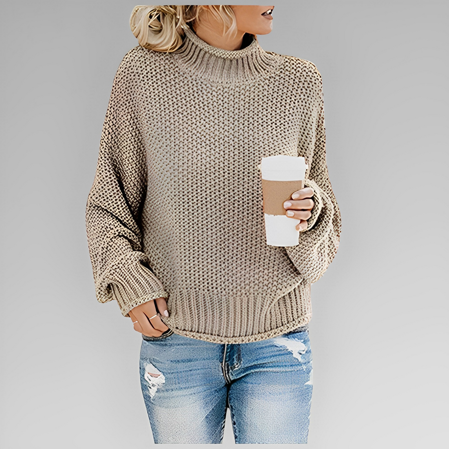 Rosina Waffle Knit Oversized Turtleneck