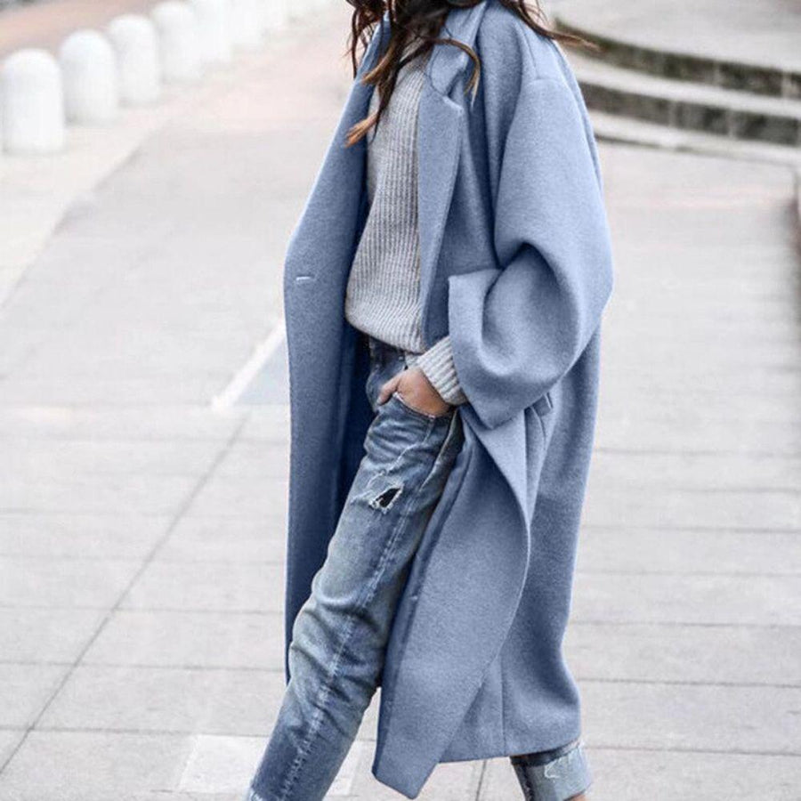 Elaina Oversized Wide Collar Open Front Coat