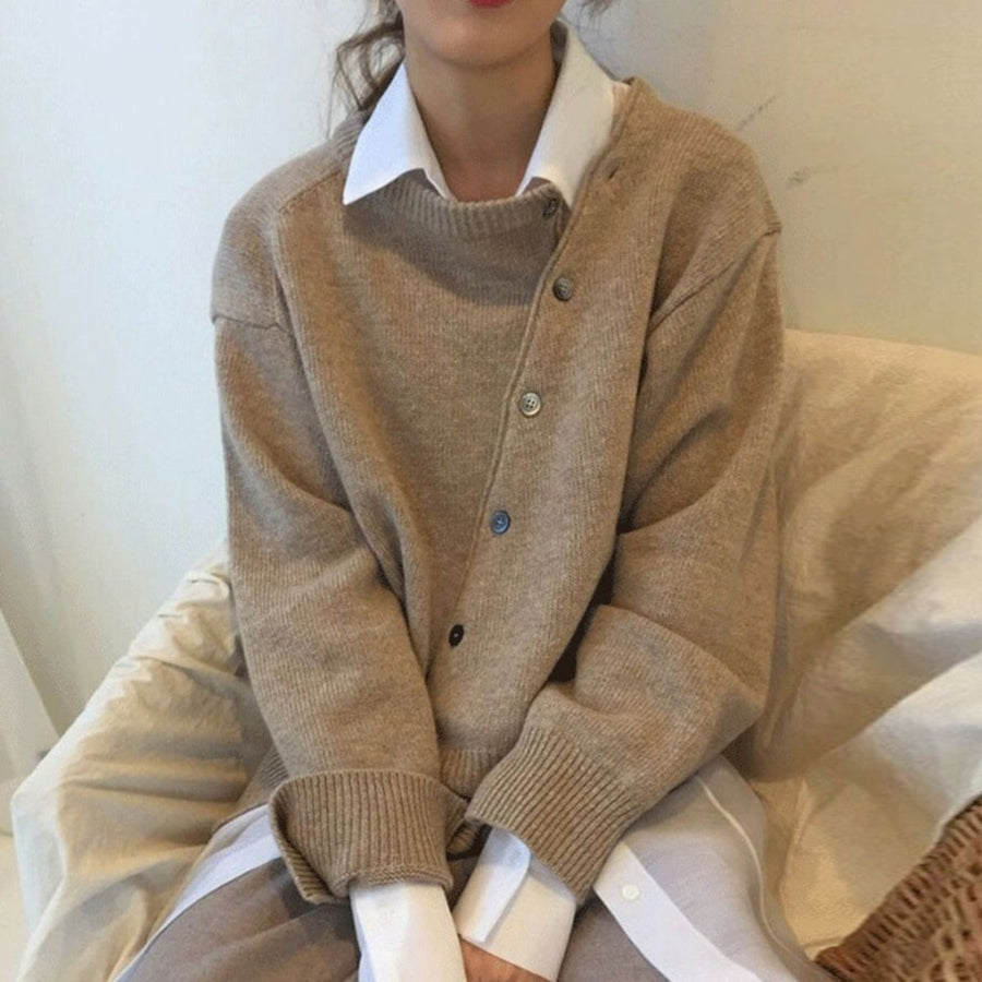 Edda Oversized V Neck Button Cardigan