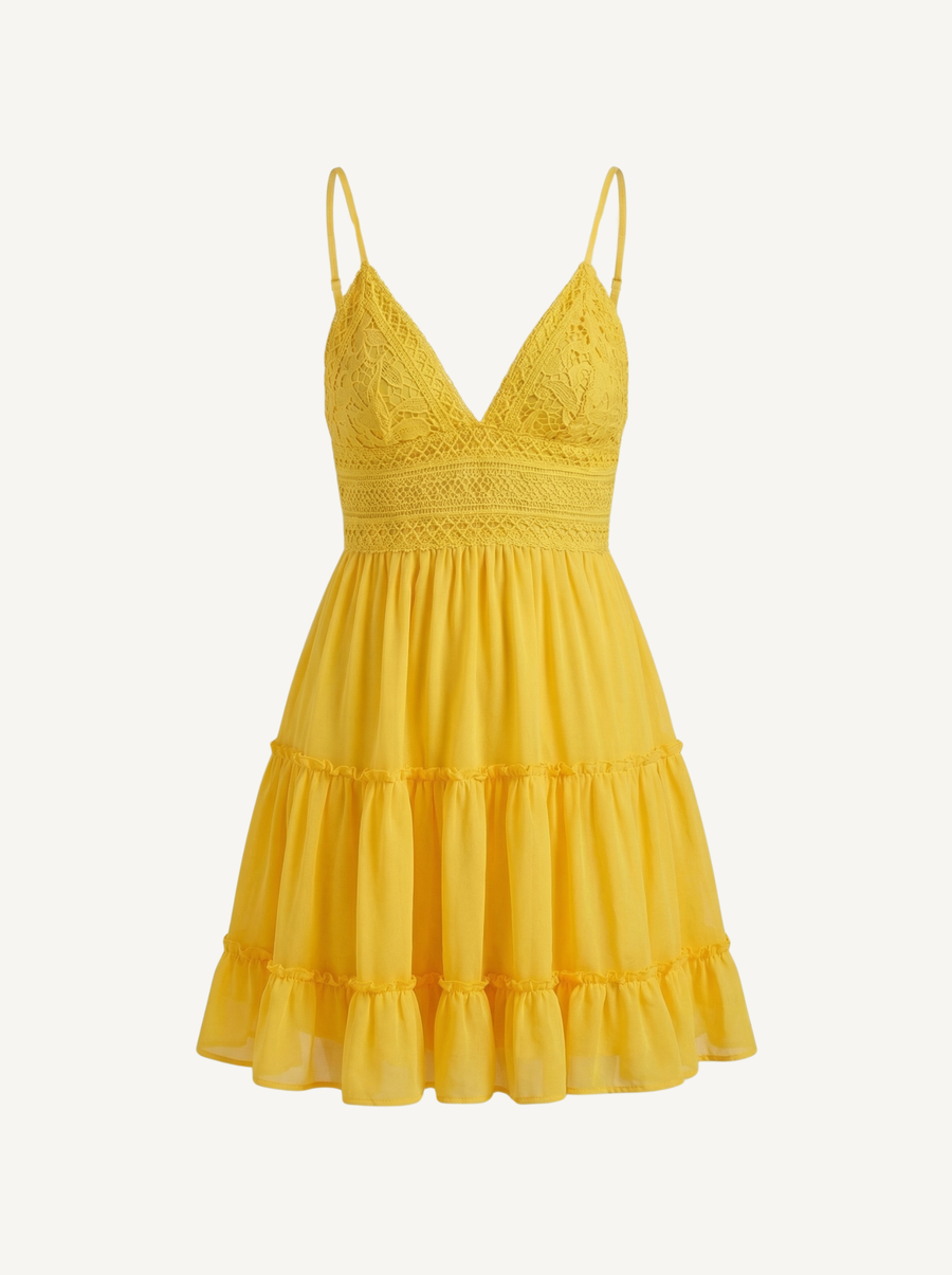 Christy Lace Bodice Tiered Mini Sundress