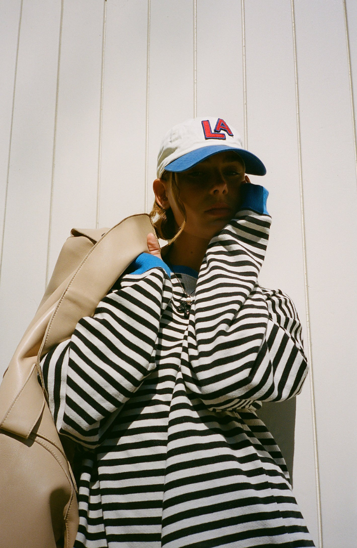 Yseult Striped Contrast Trim Sweatshirt