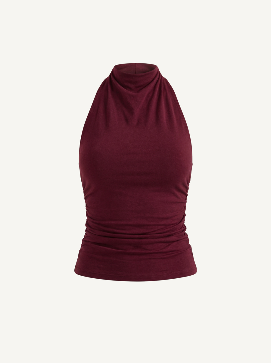 Eula Turtleneck Halter Open Back Top