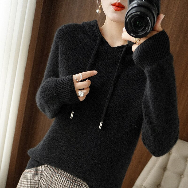 Adela Soft Knit Hooded Sweater