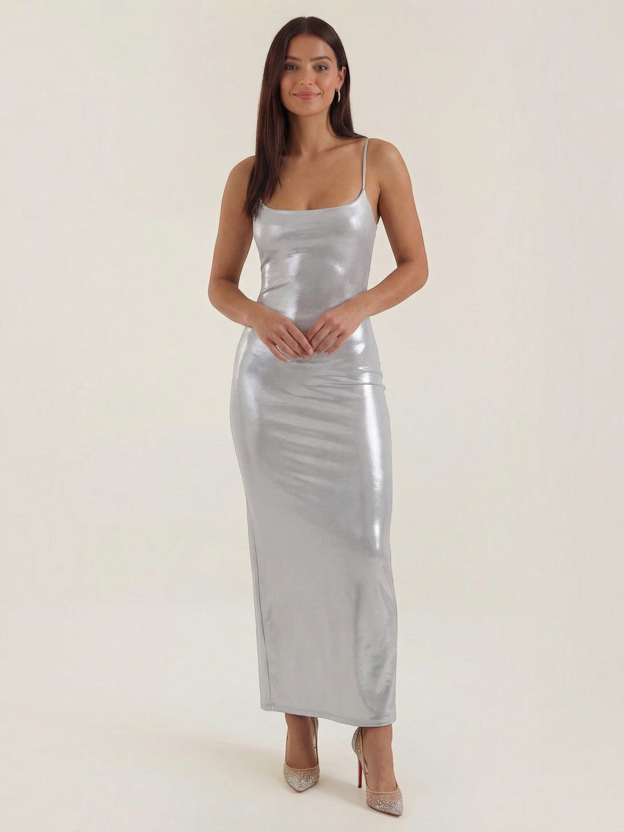 Uma Metallic Bodycon Maxi Dress