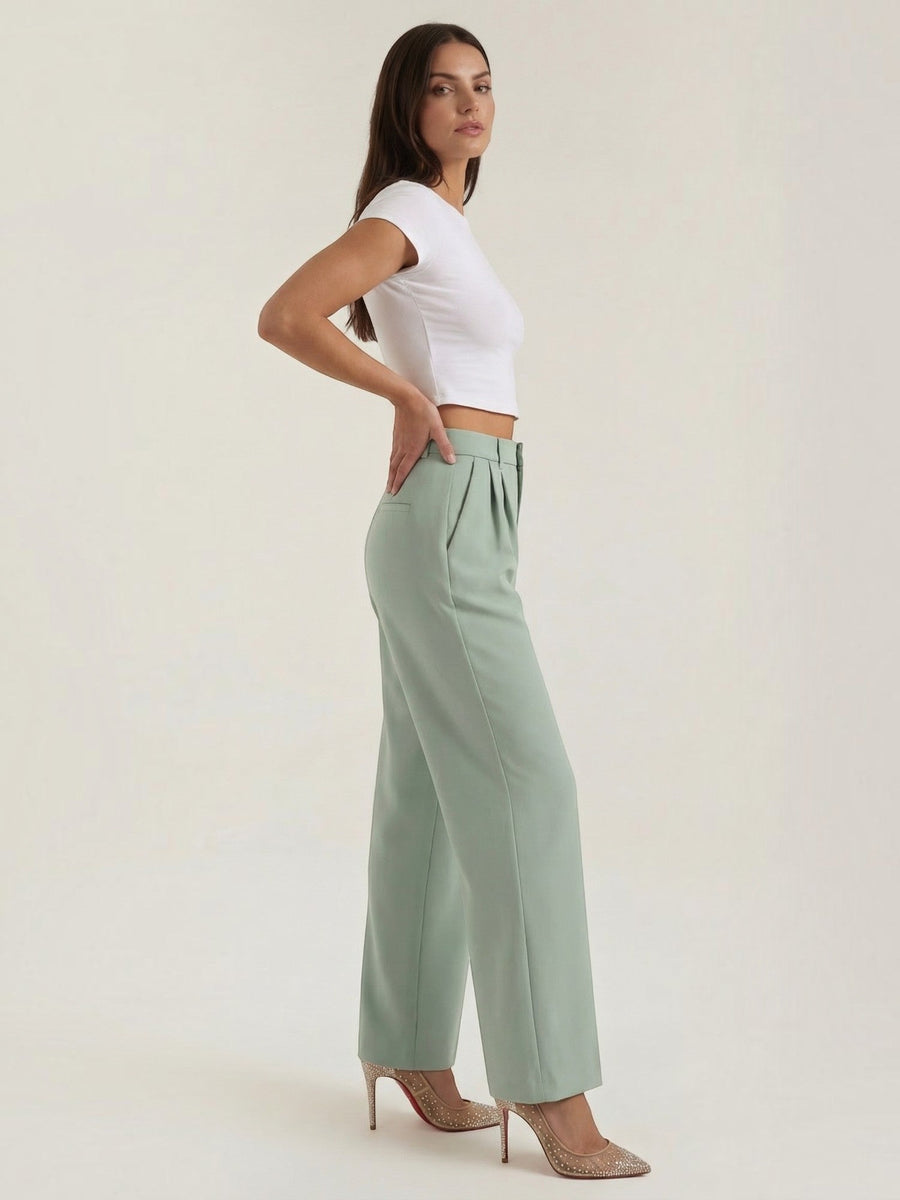 Emma Pleated High Waisted Wide Leg Pants