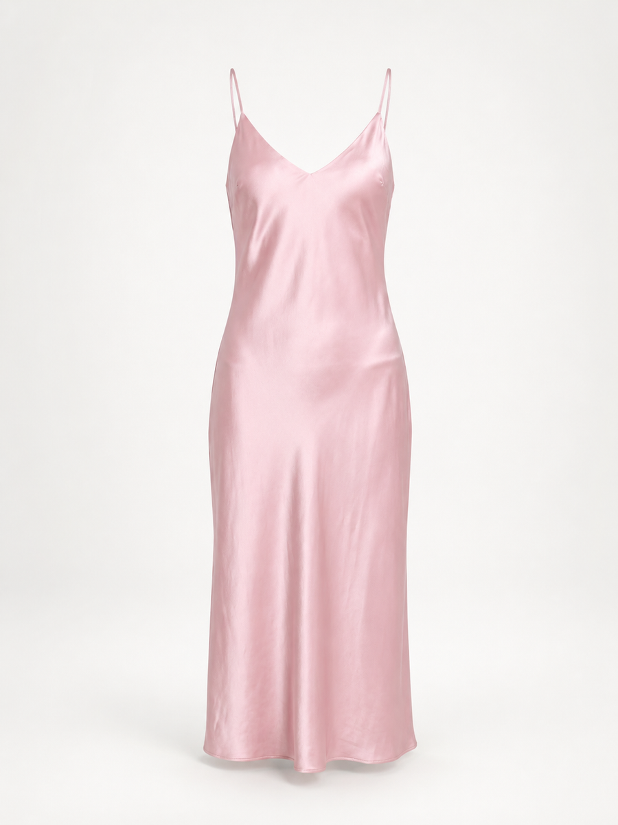 Bianca Bias Cut Shimmer Slip Maxi Dress