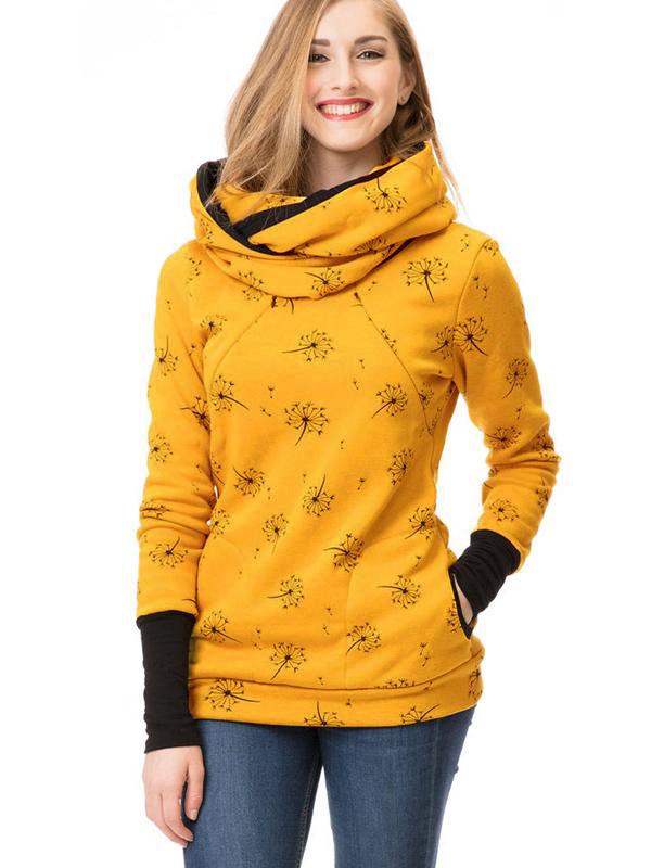 Swantje Cowl Neck Nursing Zip Maternity Tunic Sweatshirt