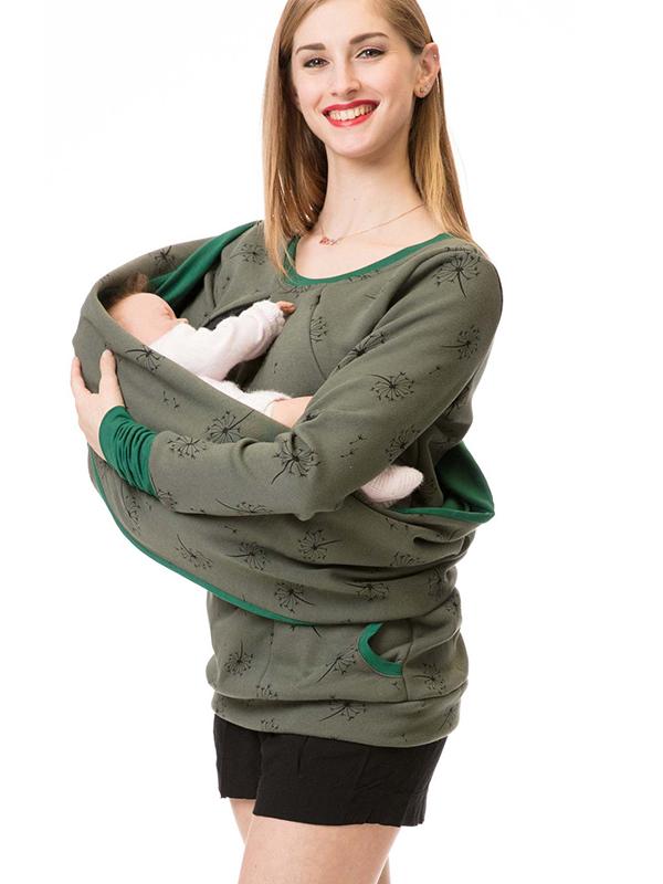 Swantje Cowl Neck Nursing Zip Maternity Tunic Sweatshirt