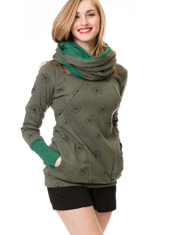 Swantje Cowl Neck Nursing Zip Maternity Tunic Sweatshirt