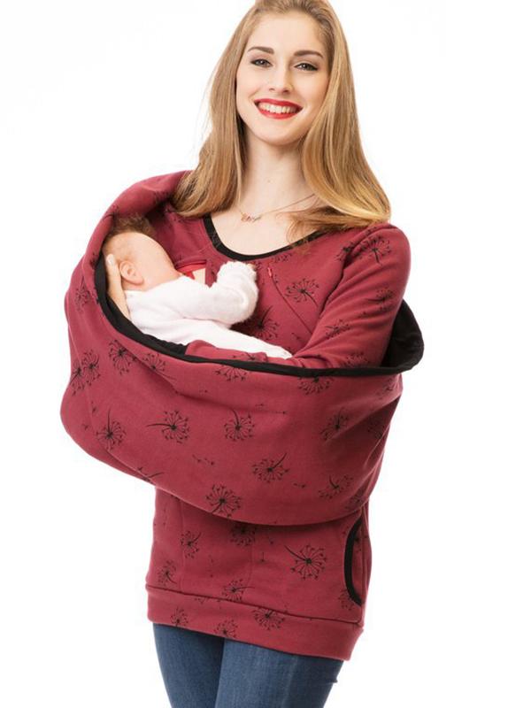 Swantje Cowl Neck Nursing Zip Maternity Tunic Sweatshirt