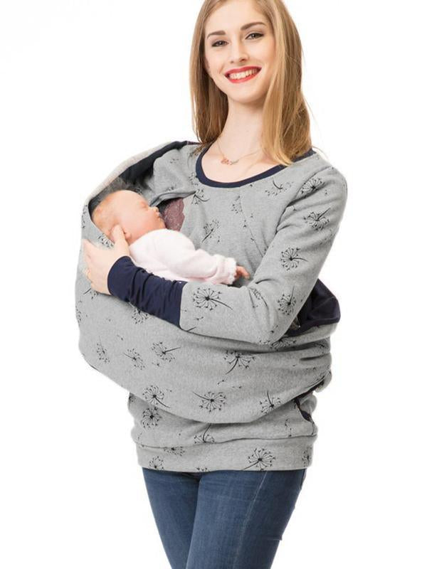Swantje Cowl Neck Nursing Zip Maternity Tunic Sweatshirt
