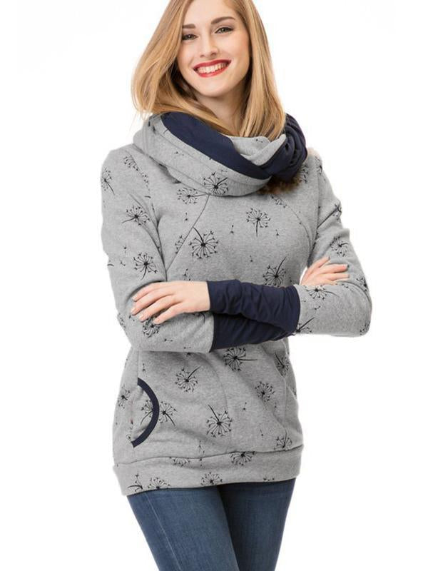 Swantje Cowl Neck Nursing Zip Maternity Tunic Sweatshirt