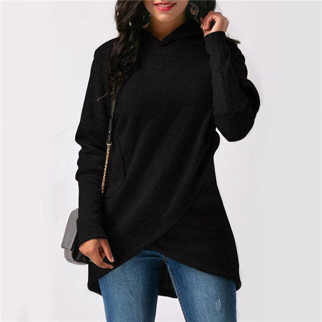 Fenna Oversized Wrap Hem Hoodie