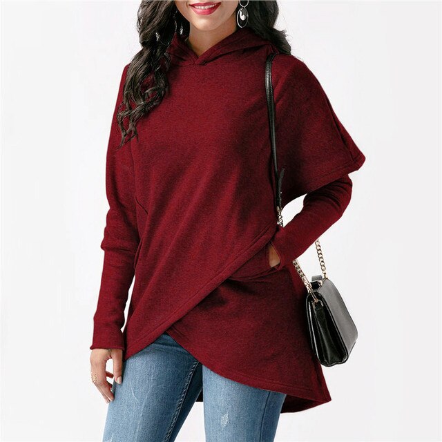 Fenna Oversized Wrap Hem Hoodie