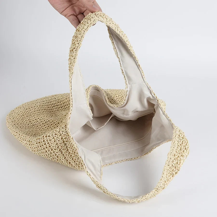 Vesna Woven Slouchy Hobo Bag