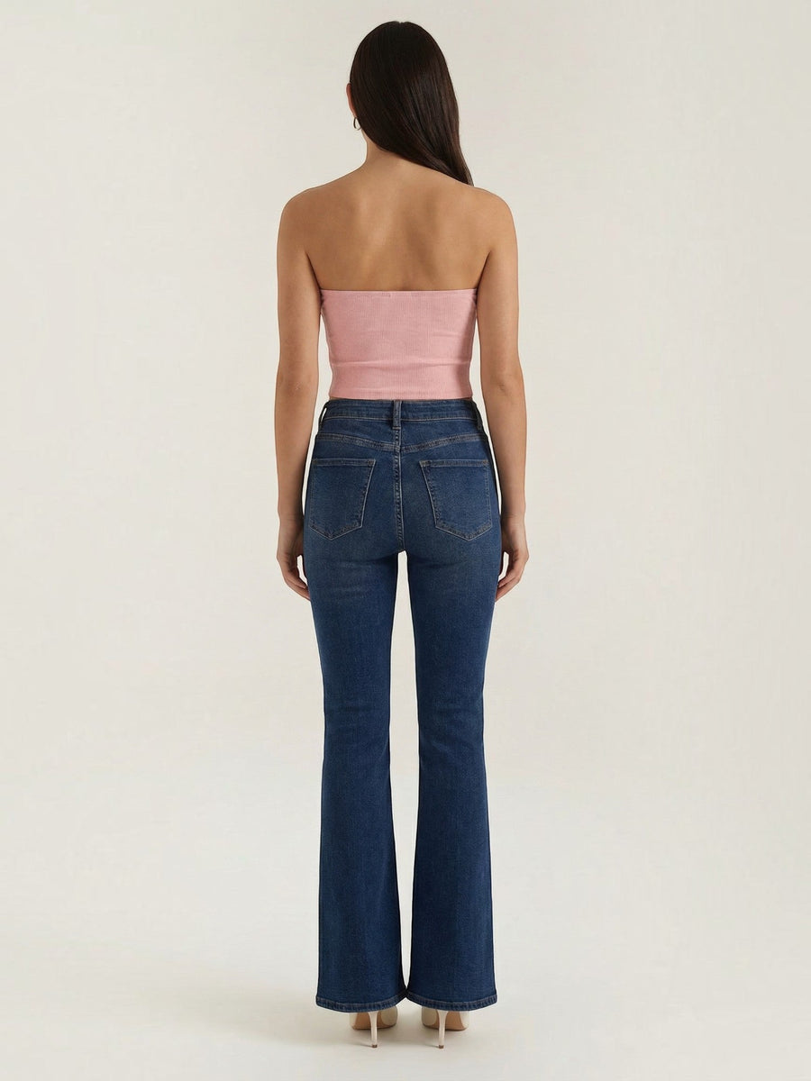 Hermione Strapless Corset Style Knit Top