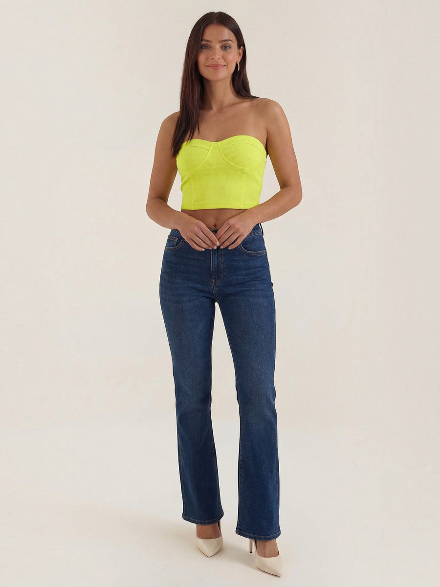 Hermione Strapless Corset Style Knit Top