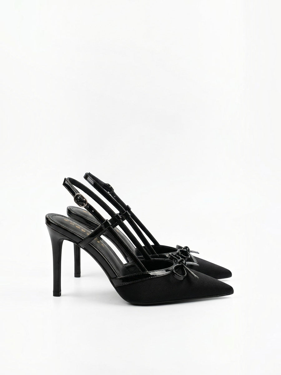 Rebecca Satin Bow Slingback Pumps