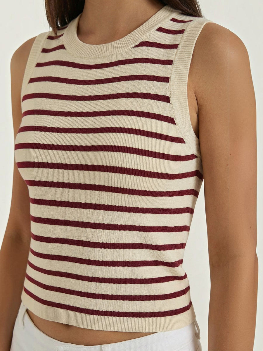 Heloise Striped Knit Crop Top