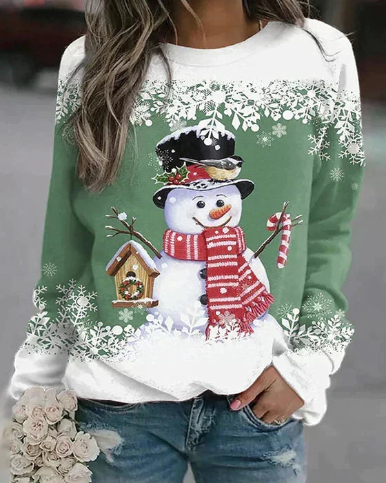 Coline Colorful Snowman Sweater