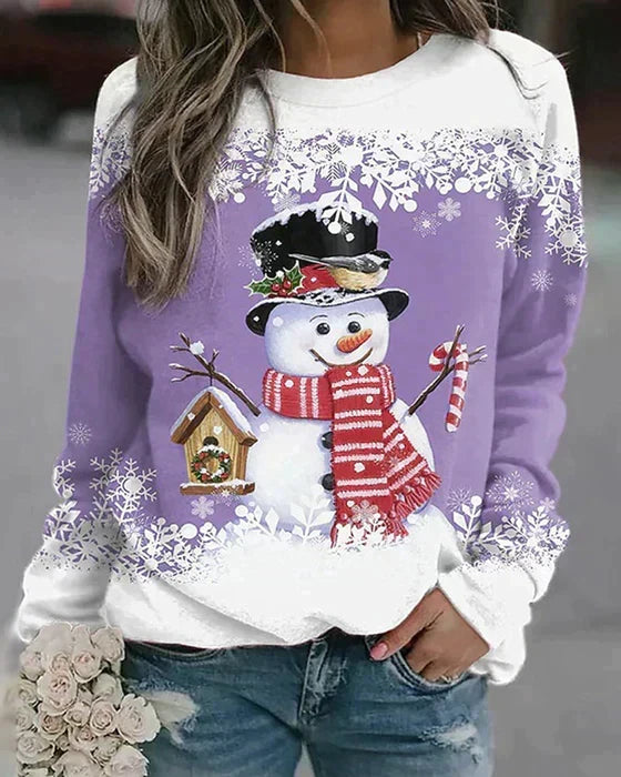 Coline Colorful Snowman Sweater