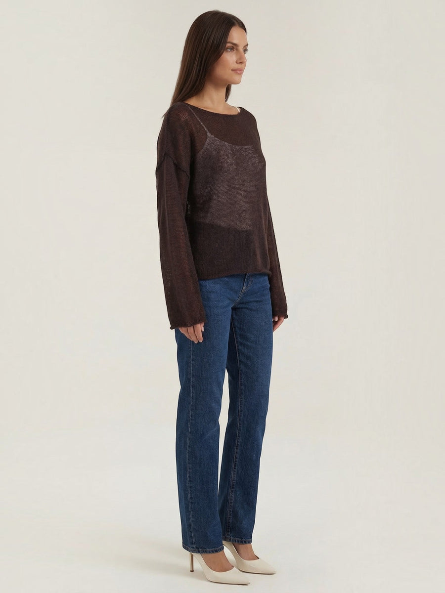 Pam Mohair Blend Open Knit Oversized Sweater