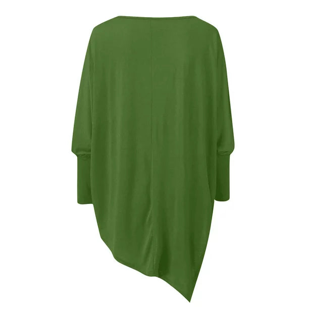 Maeva Asymmetric Hem Oversized Boat Neck Sweater
