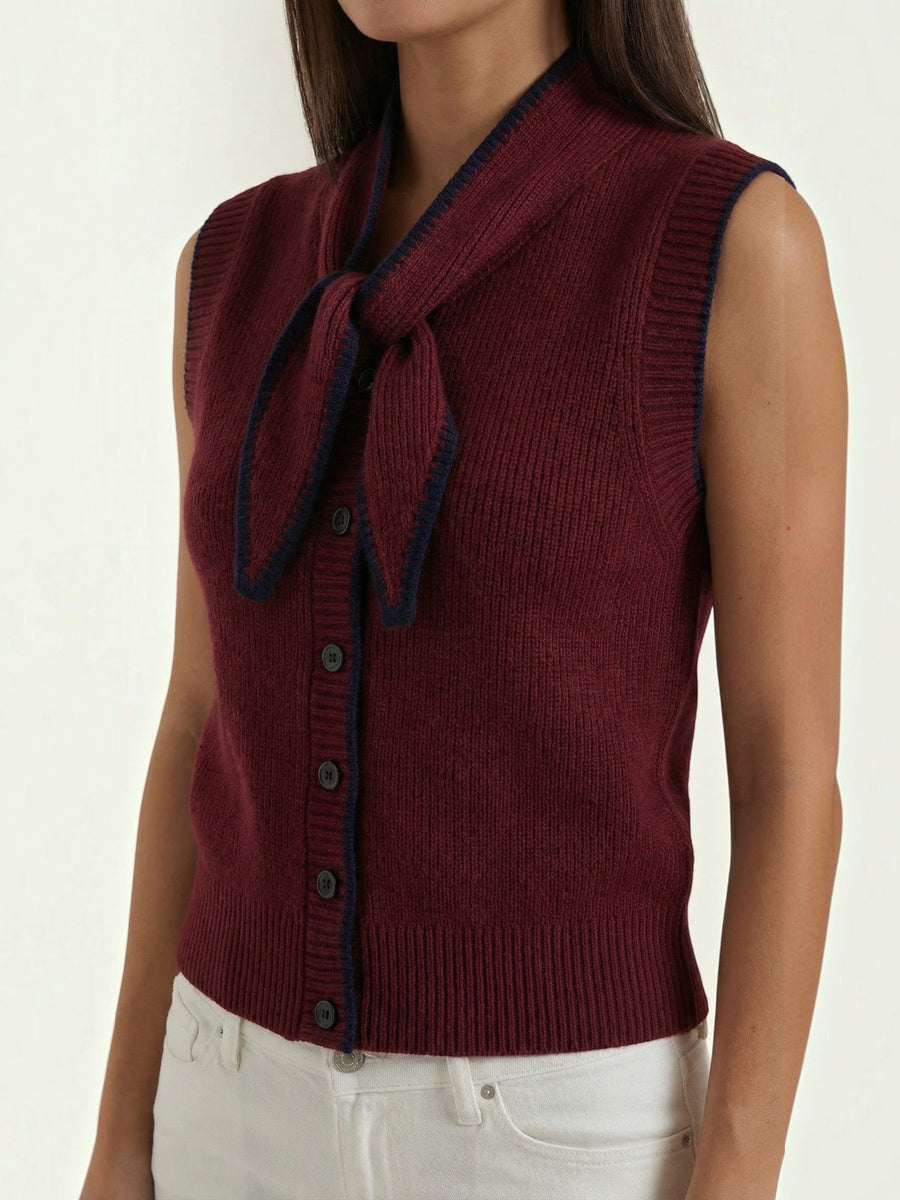 Blair Bow Collar Knit Vest