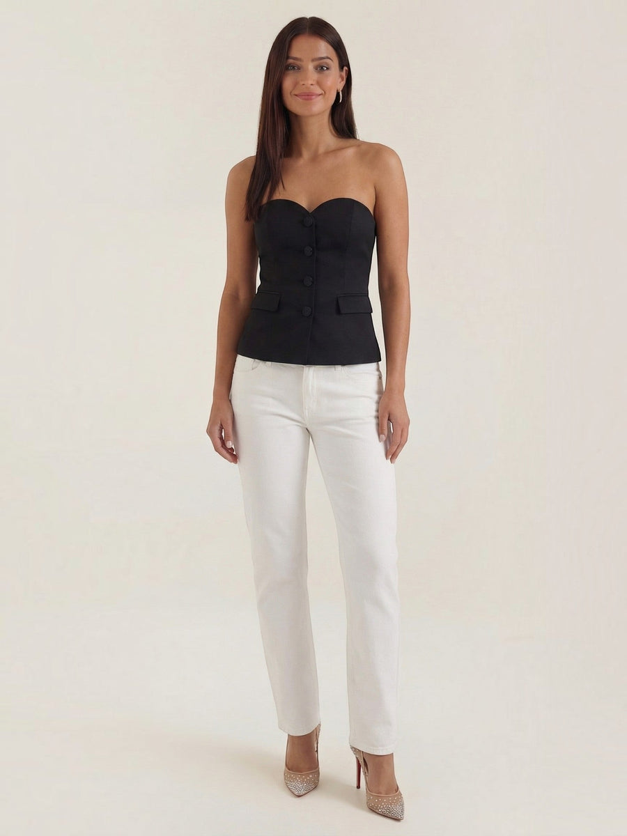 Fiona Off Shoulder Button Front Top