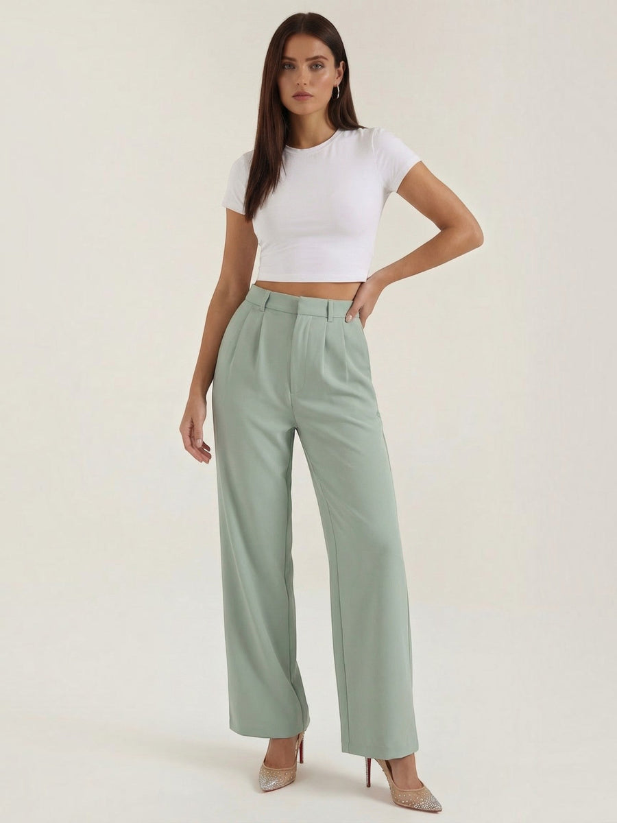 Emma Pleated High Waisted Wide Leg Pants
