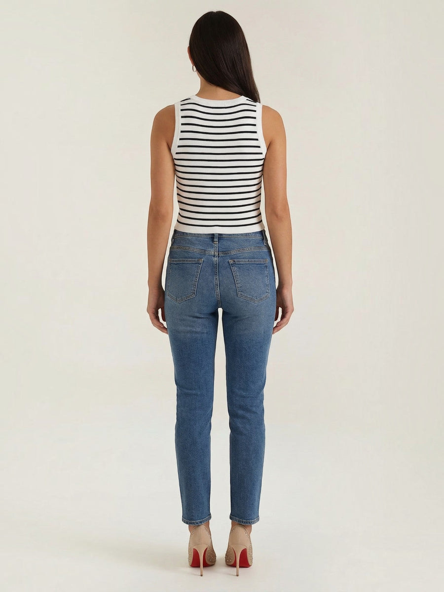 Heloise Striped Knit Crop Top