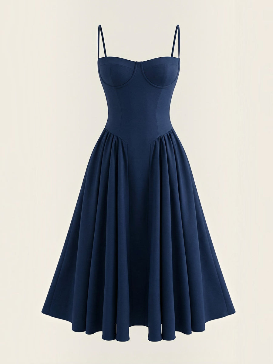 Odette Corset Style Strappy Midi Dress