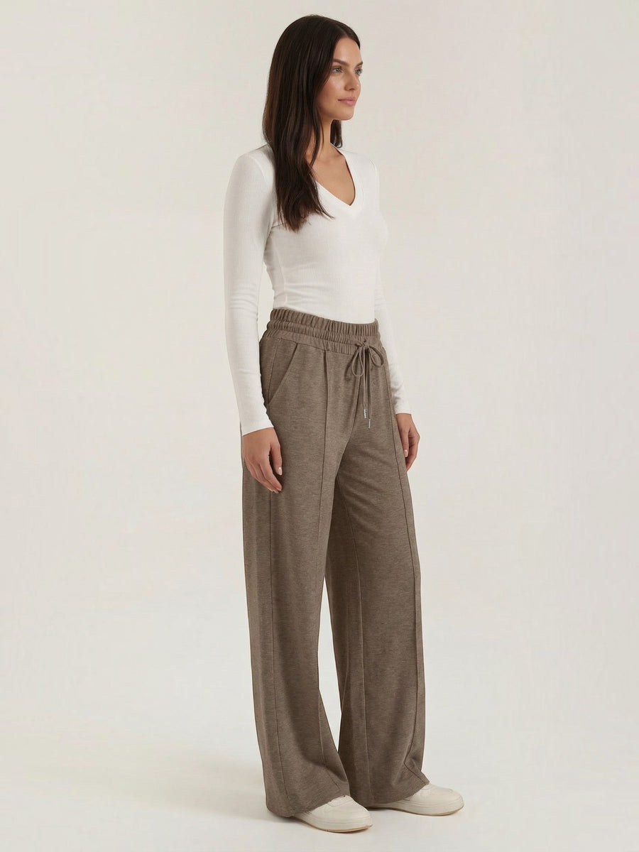 Ellie Wide Leg Elastic Waist Joggers