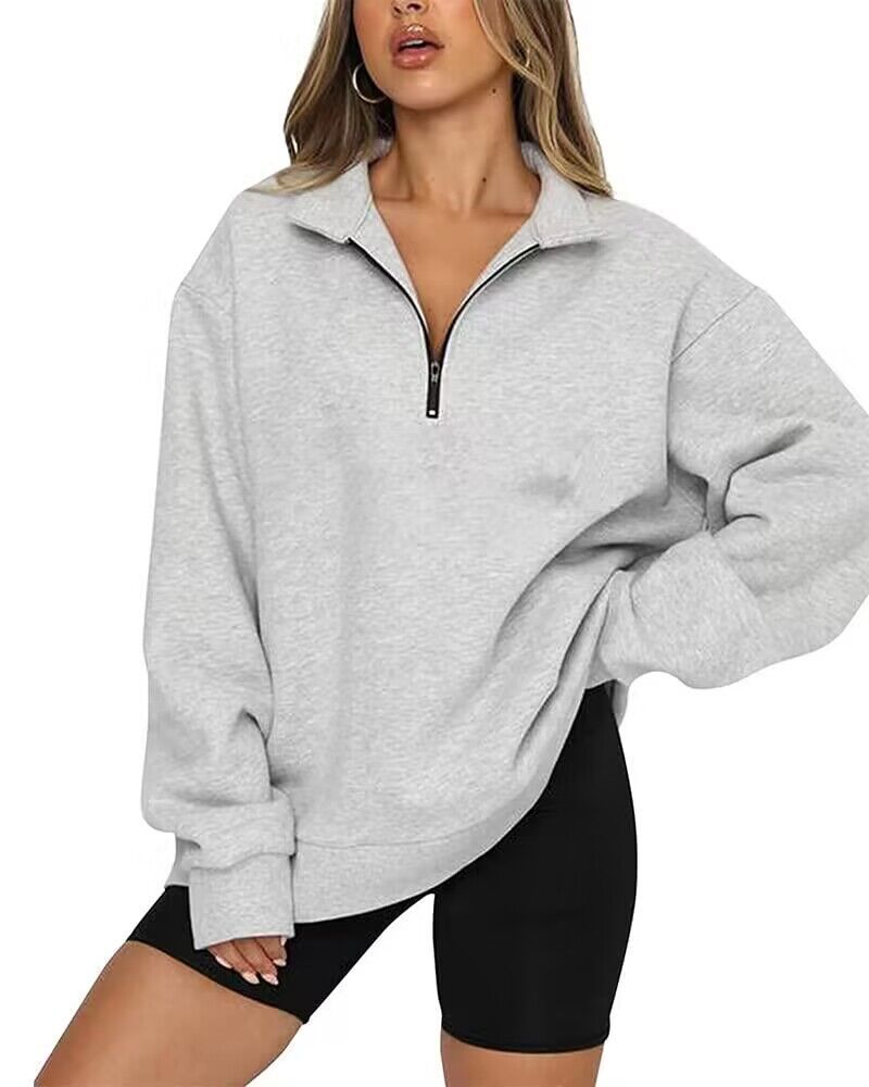 Tatum Half Zip Collared Sweatshirt