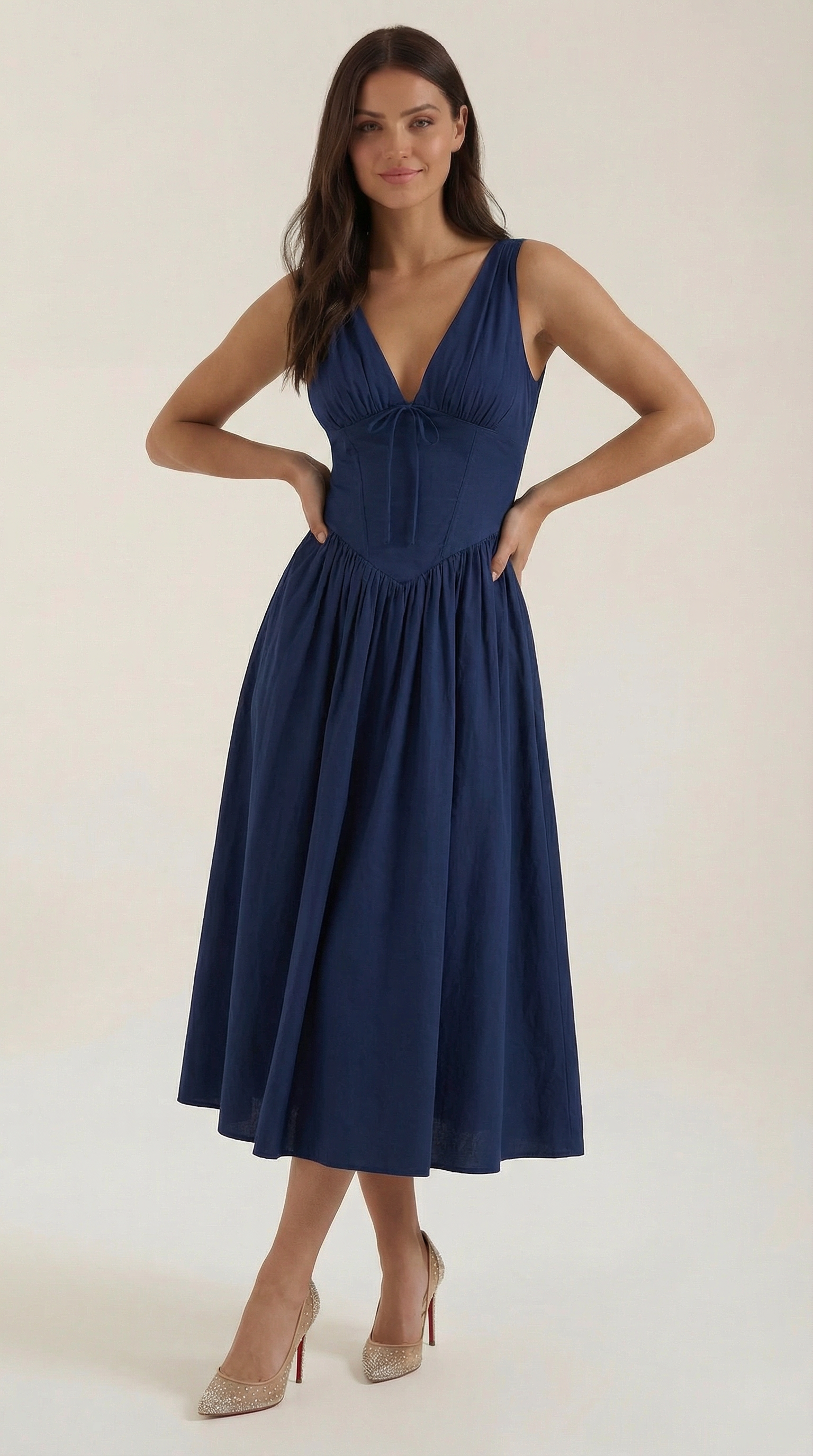 Cassiopeia Midi Plunge Dress