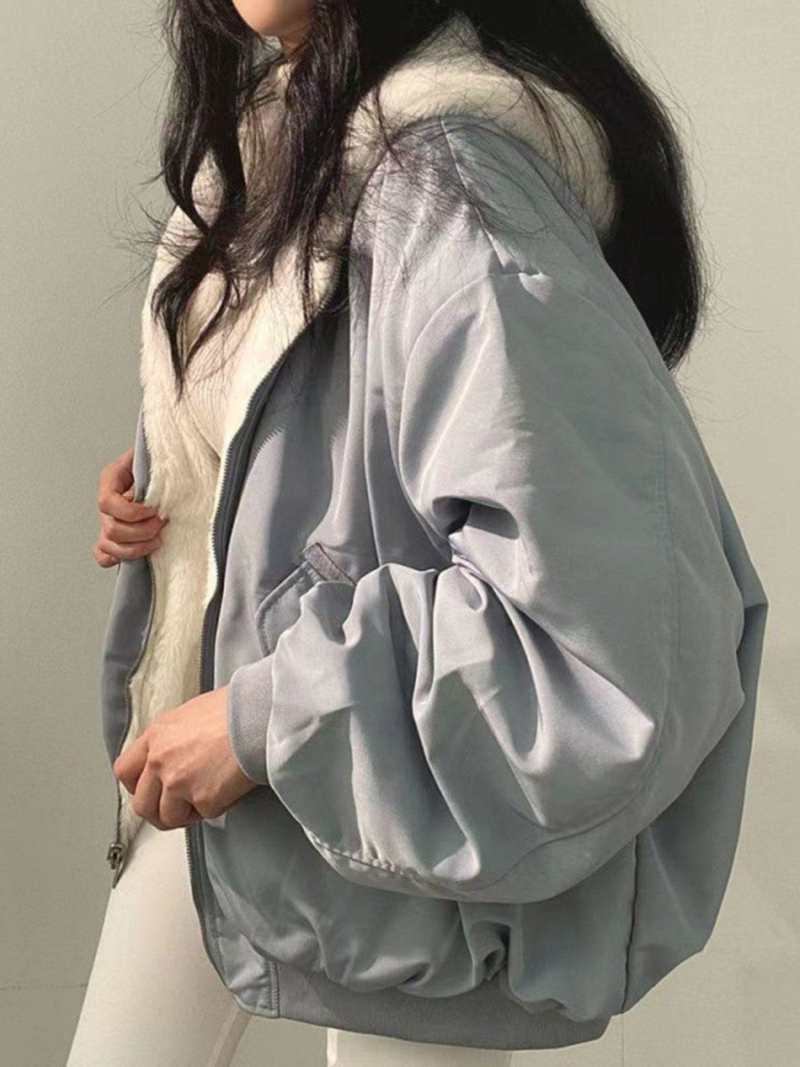Linn Reversible Teddy Fleece Hooded Jacket
