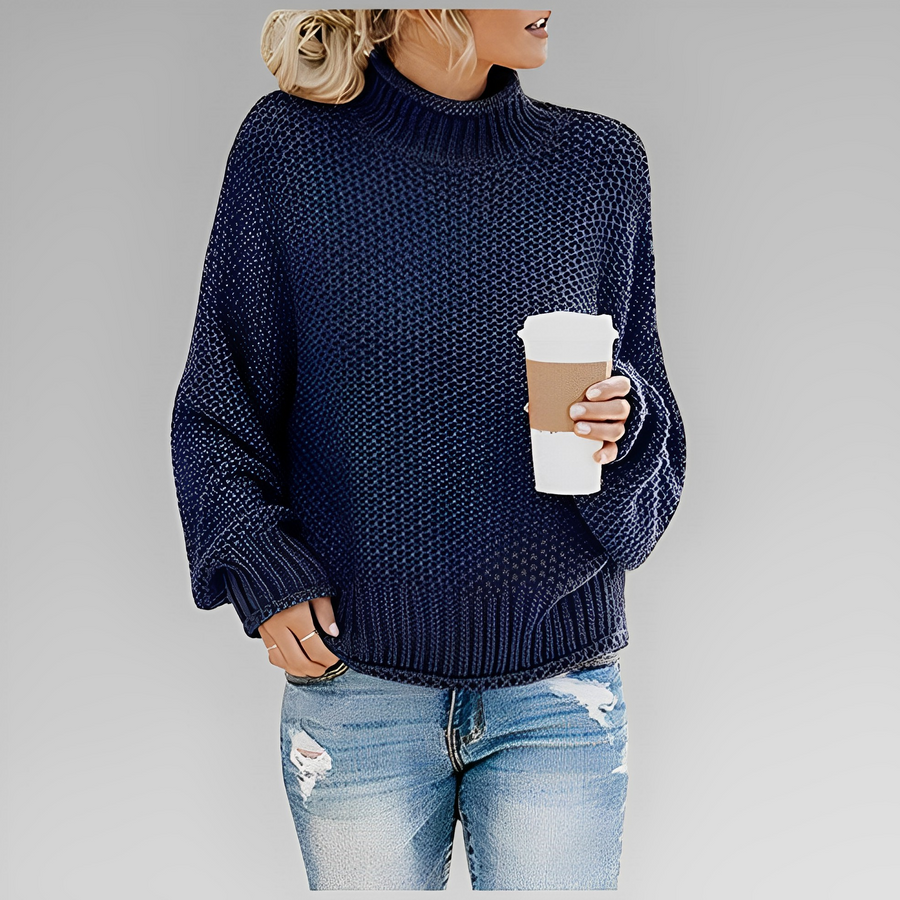 Rosina Waffle Knit Oversized Turtleneck