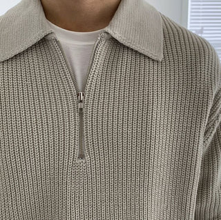 Tobias - Knitted Jumper - Zip collar