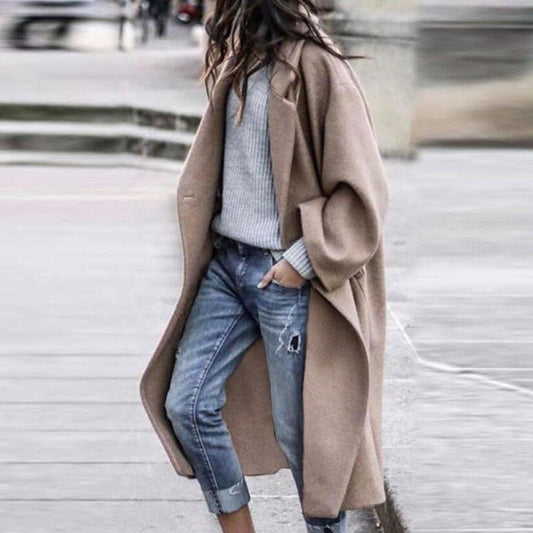 Elaina Oversized Wide Collar Open Front Coat