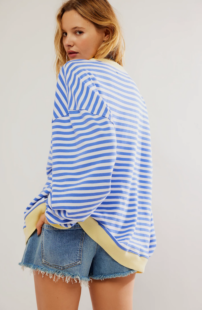 Yseult Striped Contrast Trim Sweatshirt
