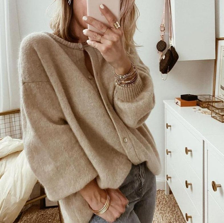 Magali Balloon Sleeve Button Cardigan
