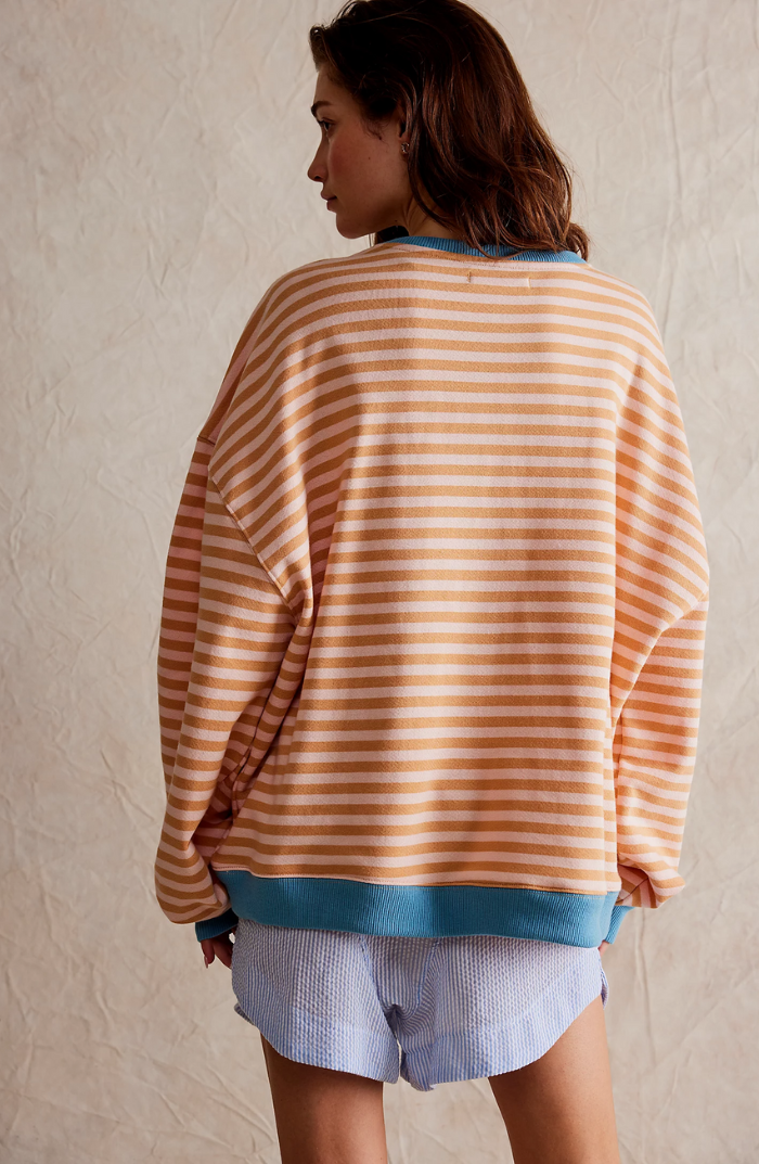 Yseult Striped Contrast Trim Sweatshirt