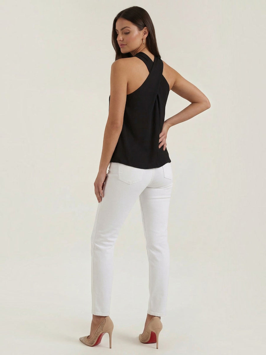 Gina Cross Halter Neck Fitted Top